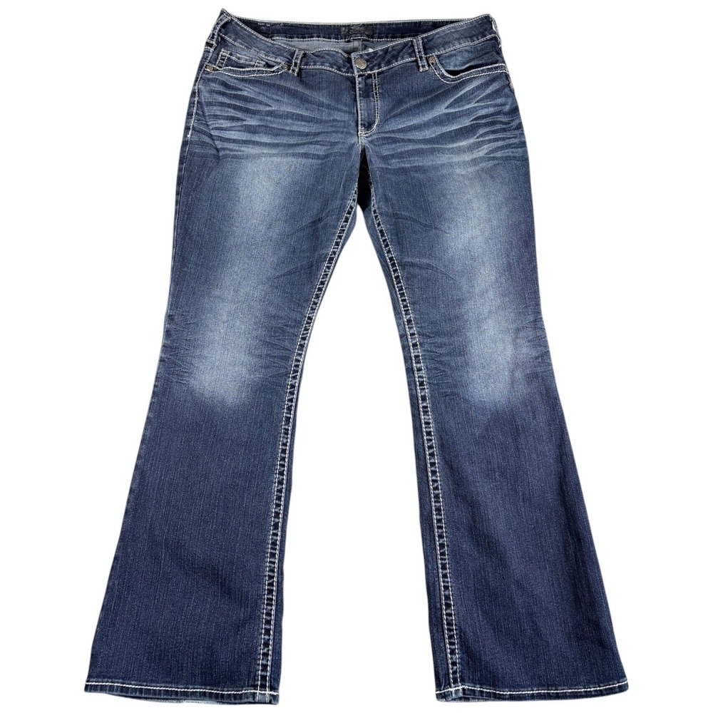 Silver Jeans Co Aiko Bootcut Women 32x33 Blue Midrise‎ Y2K Western Rodeo Denim